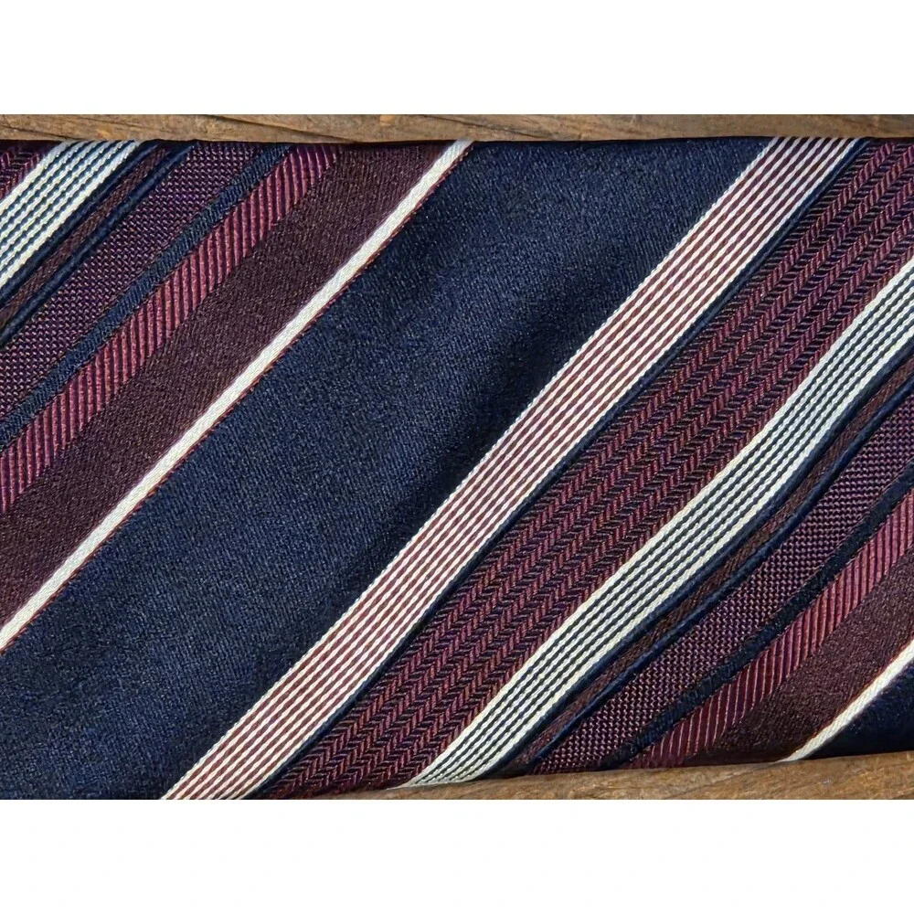Michael Kors Navy & Burgandoy & Burgindy Silk Tie